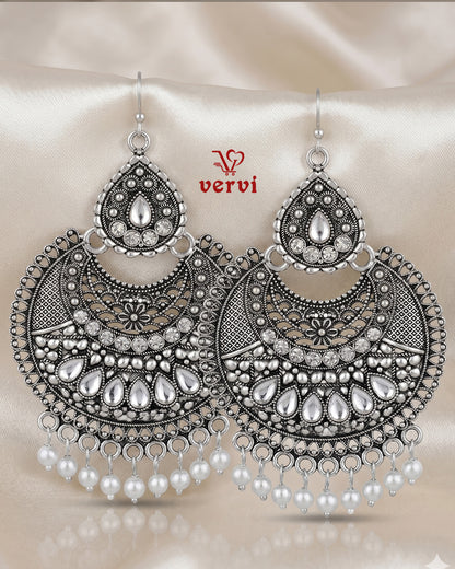Oxidized Crescent Jhumka