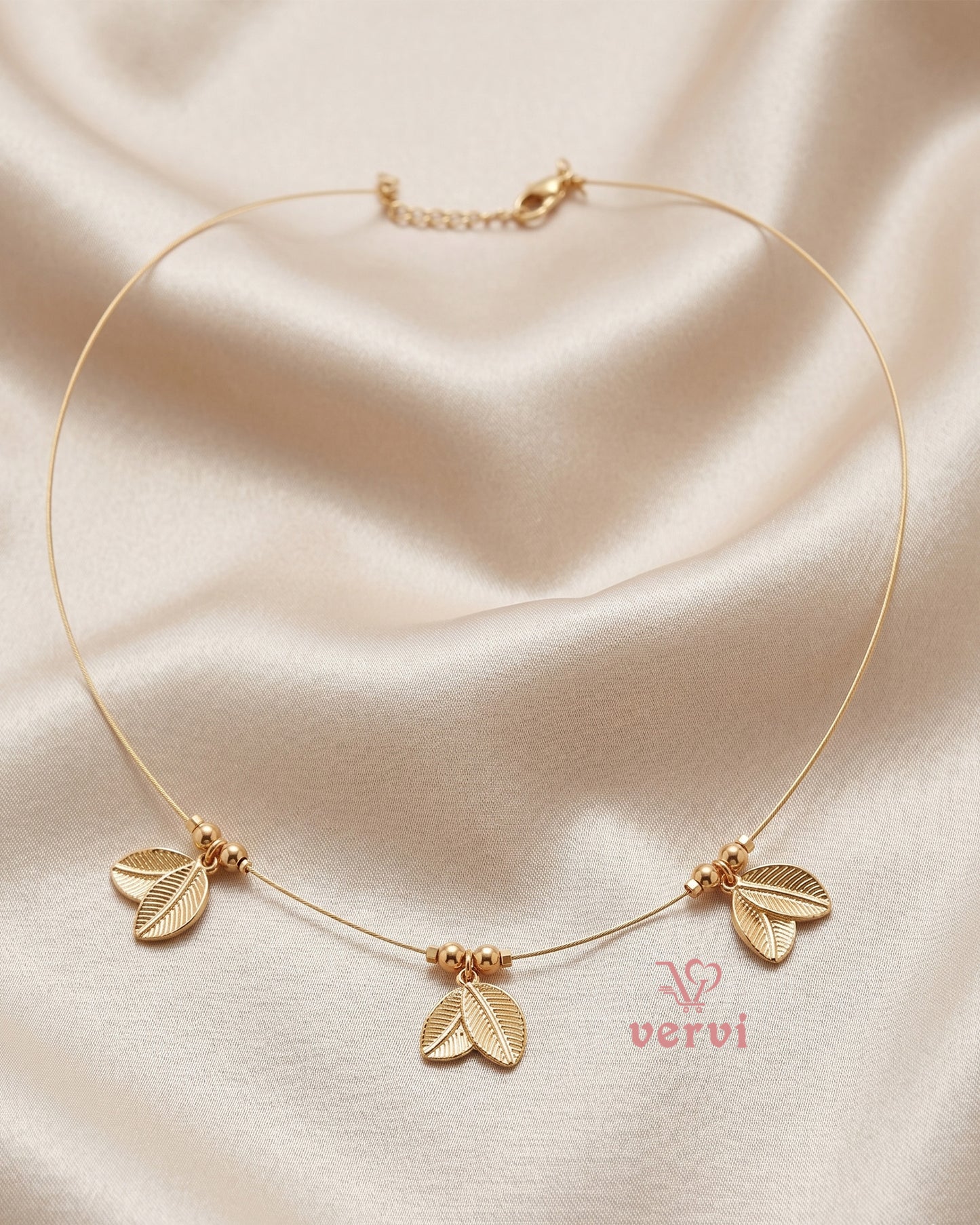 Invisible Necklace Two leaf