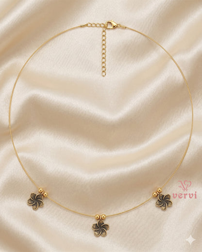 Antique Floral Invisible Necklace