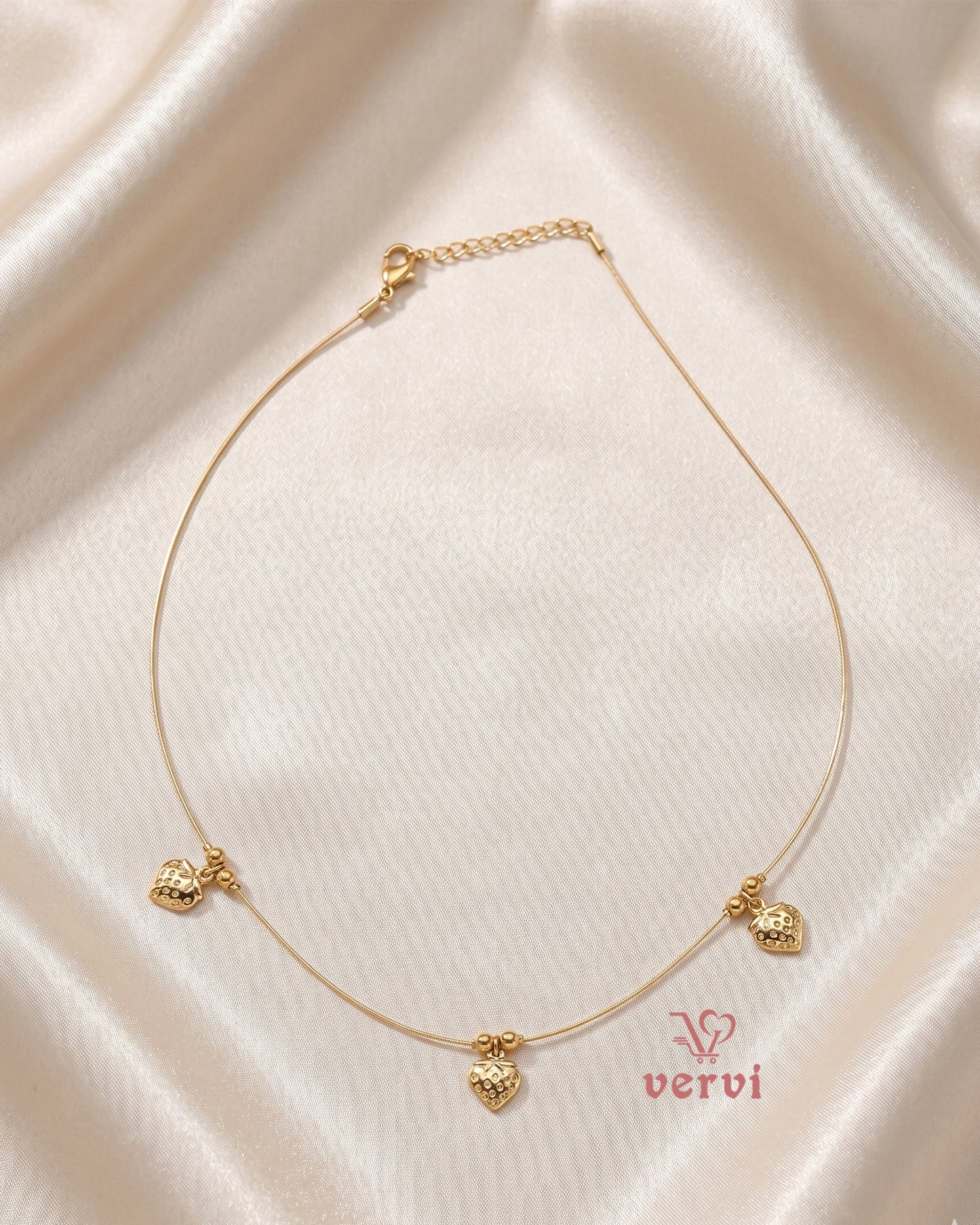 Antique Strawberry Invisible Necklace