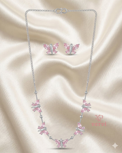 Butterfly Stone Necklace Set