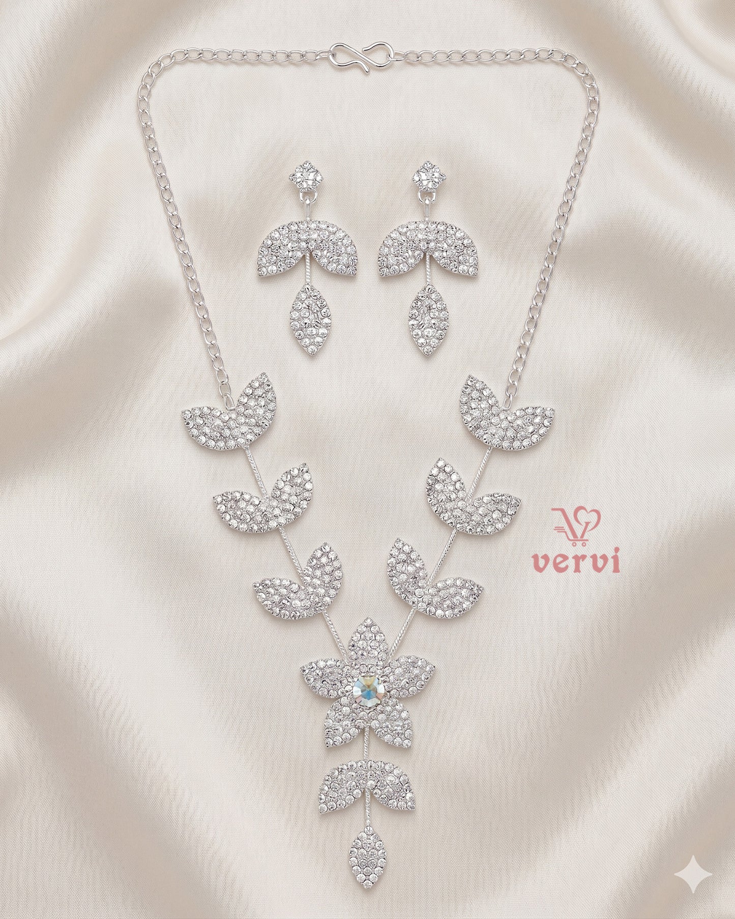 Floral Stone Necklace Set