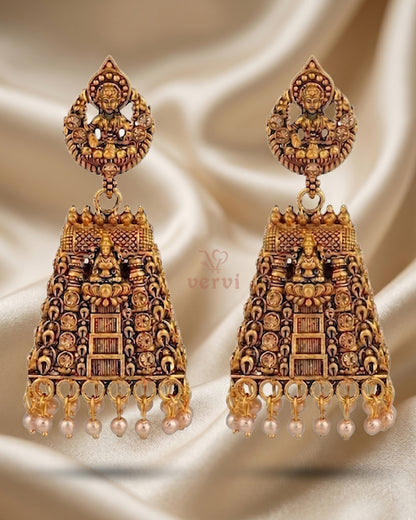 Golden Lakshmi Temple Jhumka