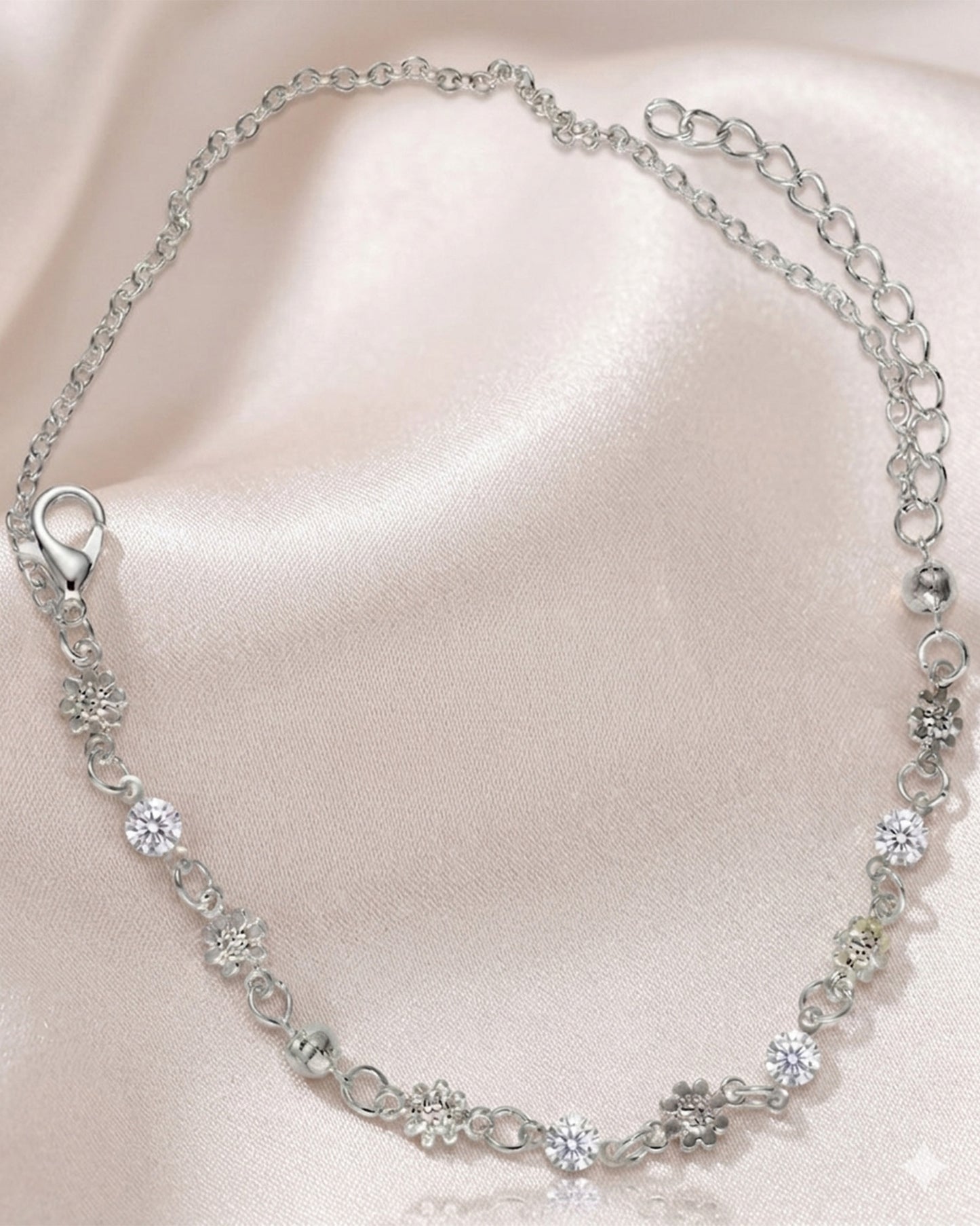 Silver Floral Bracelet