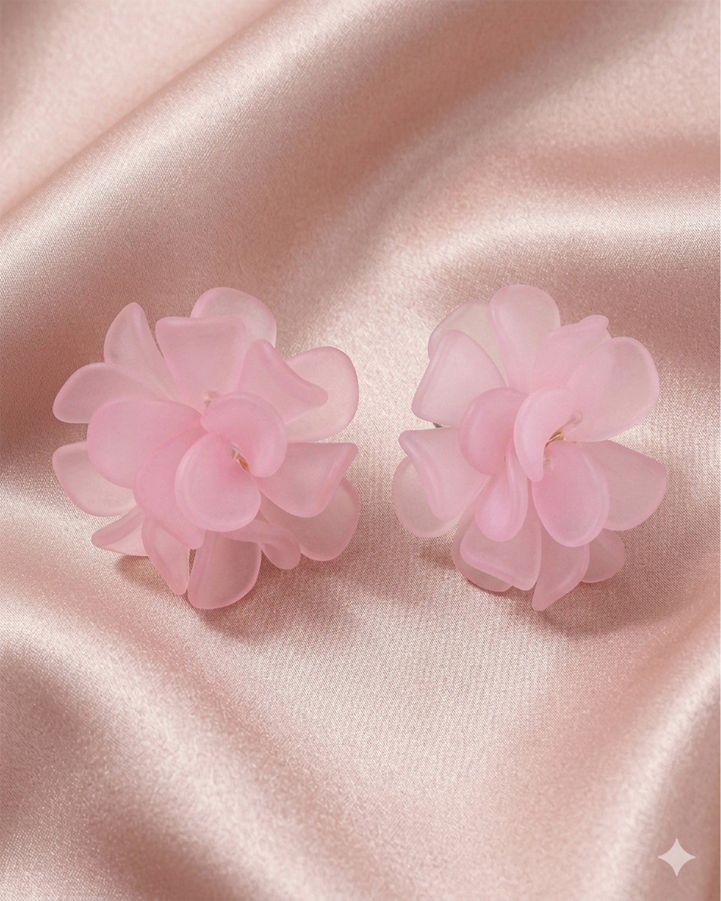 Korean Pink Floral Earring