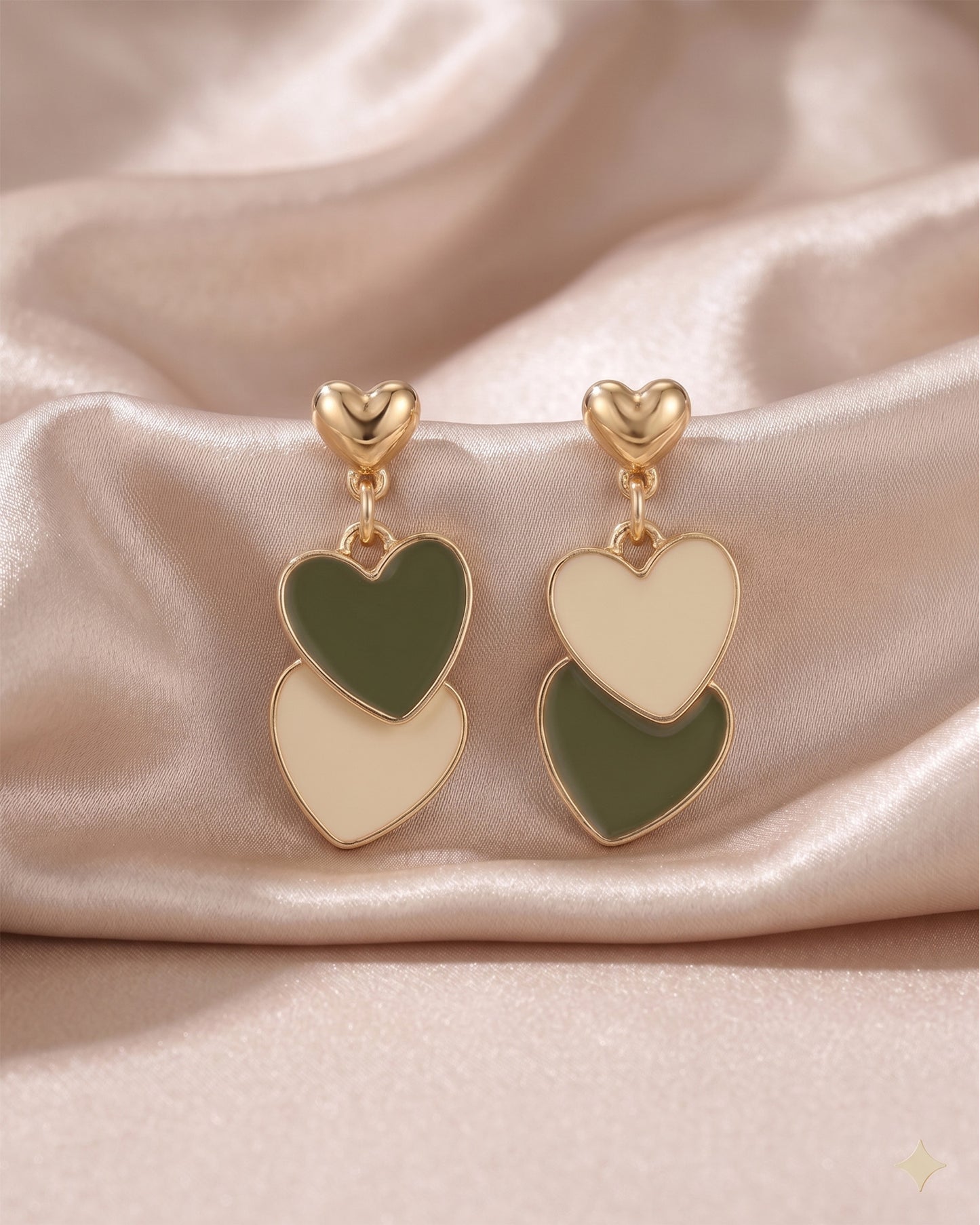 Korean Twin Heart Earring