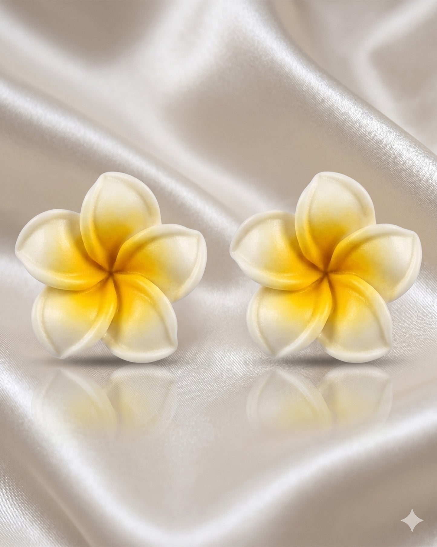 Floral Yellow white earring