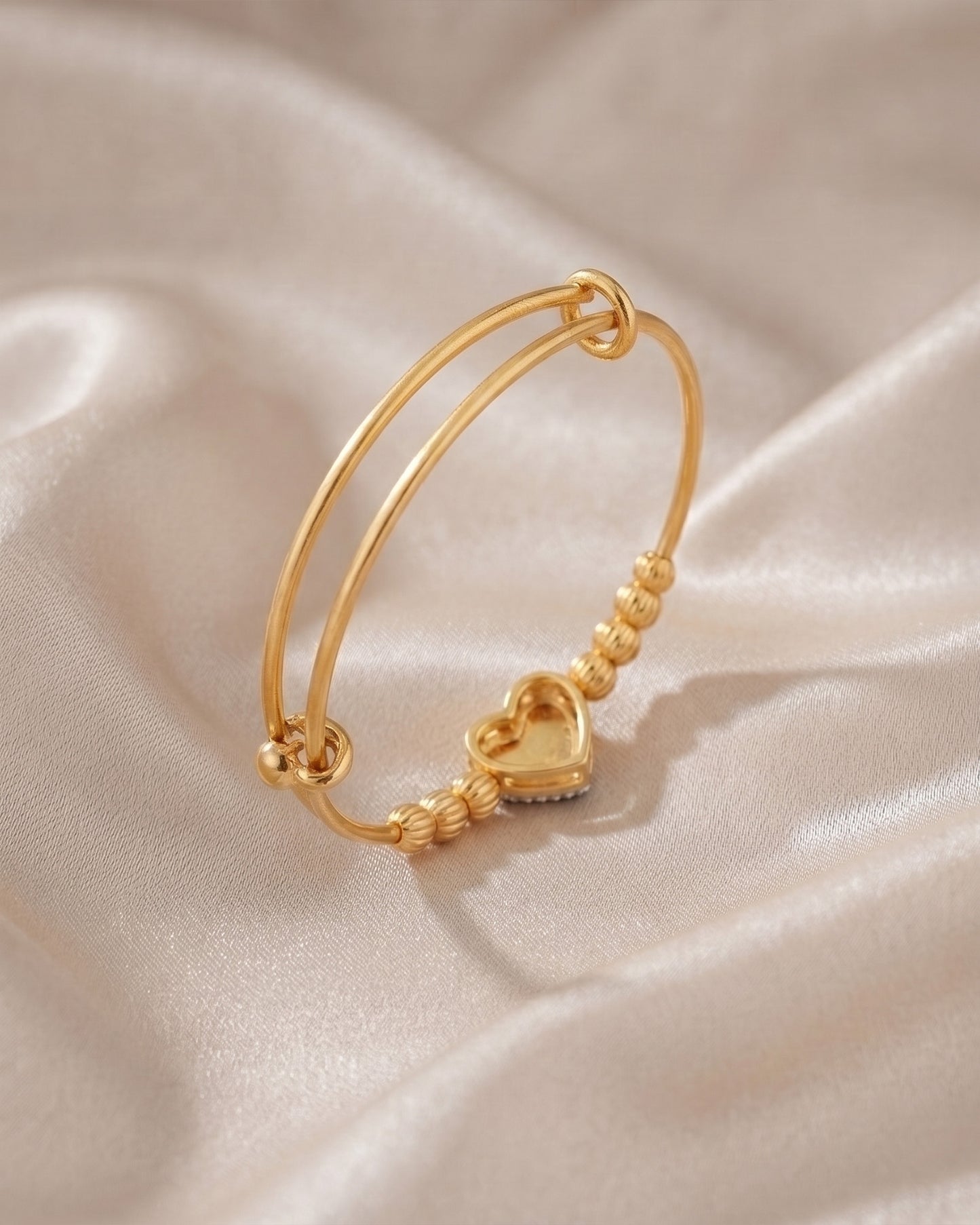 Golden heart Stone with bells Bracelet