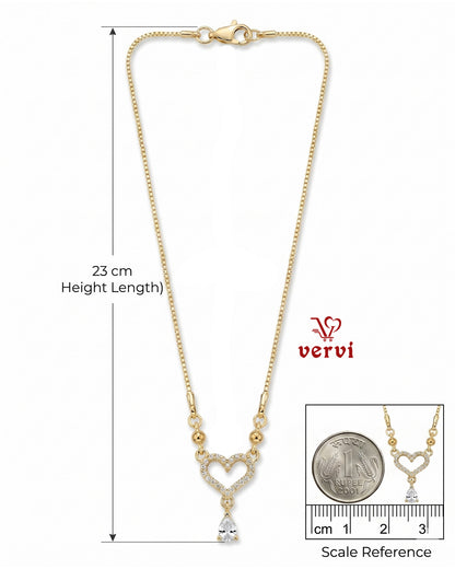 Love Drop Stoned Pendant Chain