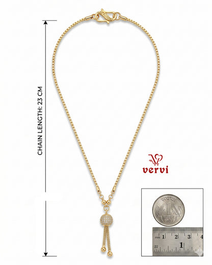 Golden Tassel Drop Pendant Chain