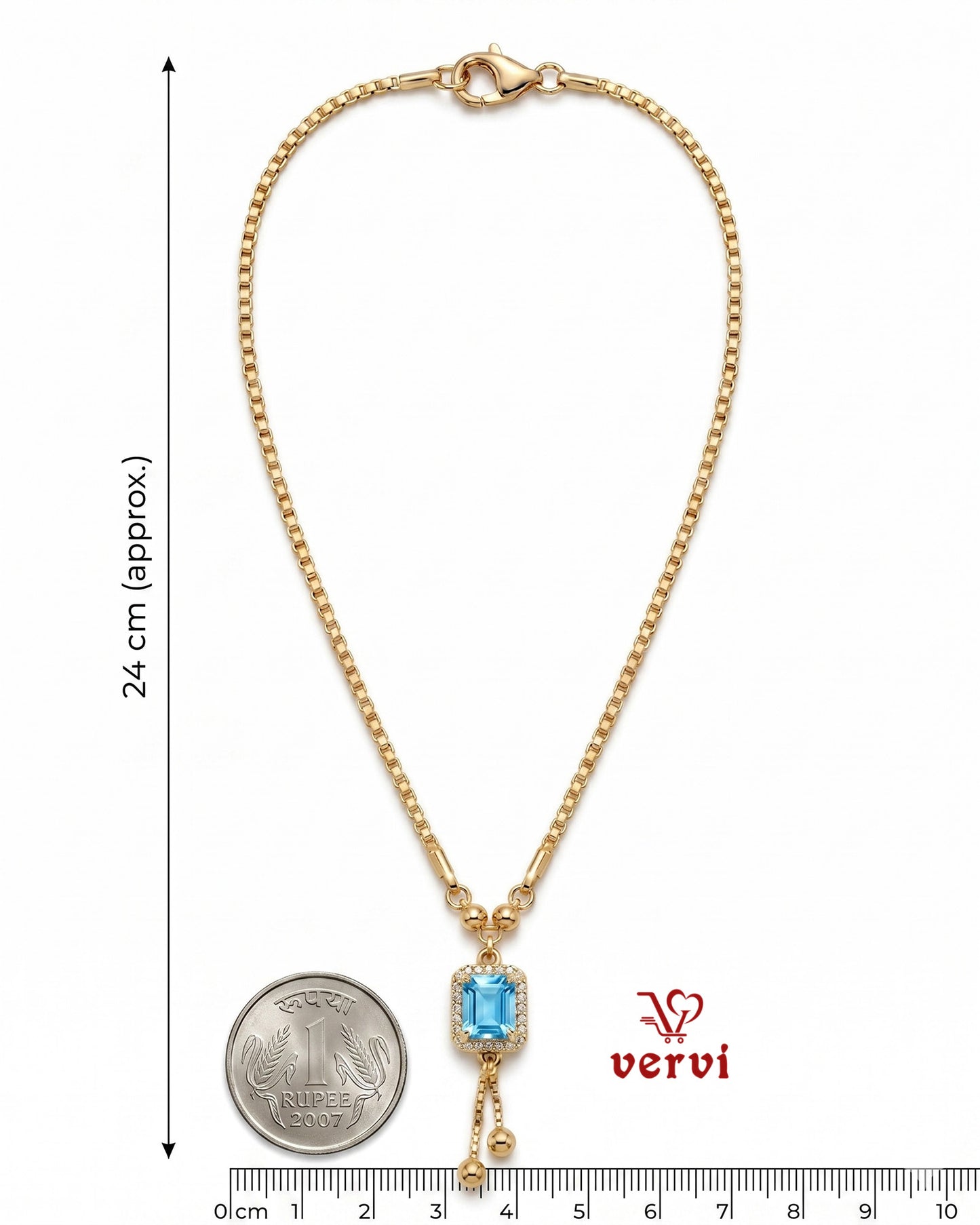 Ocean Crystal Cut Pendant Chain