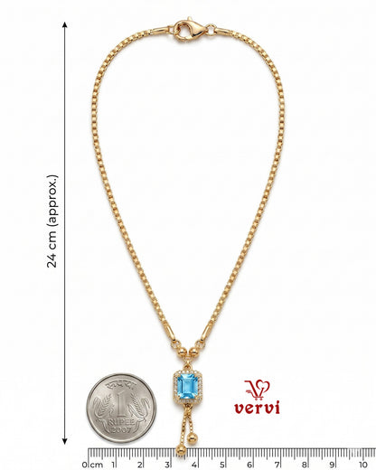 Ocean Crystal Cut Pendant Chain