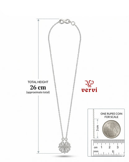Floral Heart Open Close Pendant Chain