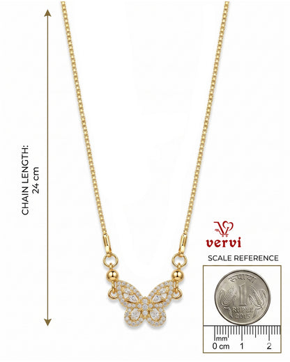 Luxe Butterfly Sparkle Pendant Chain