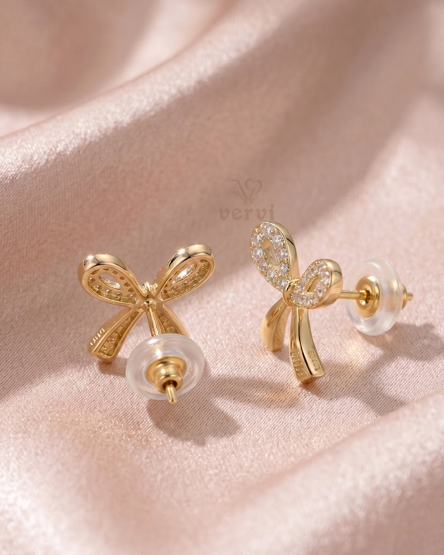 Crystal Bow Stud Earrings