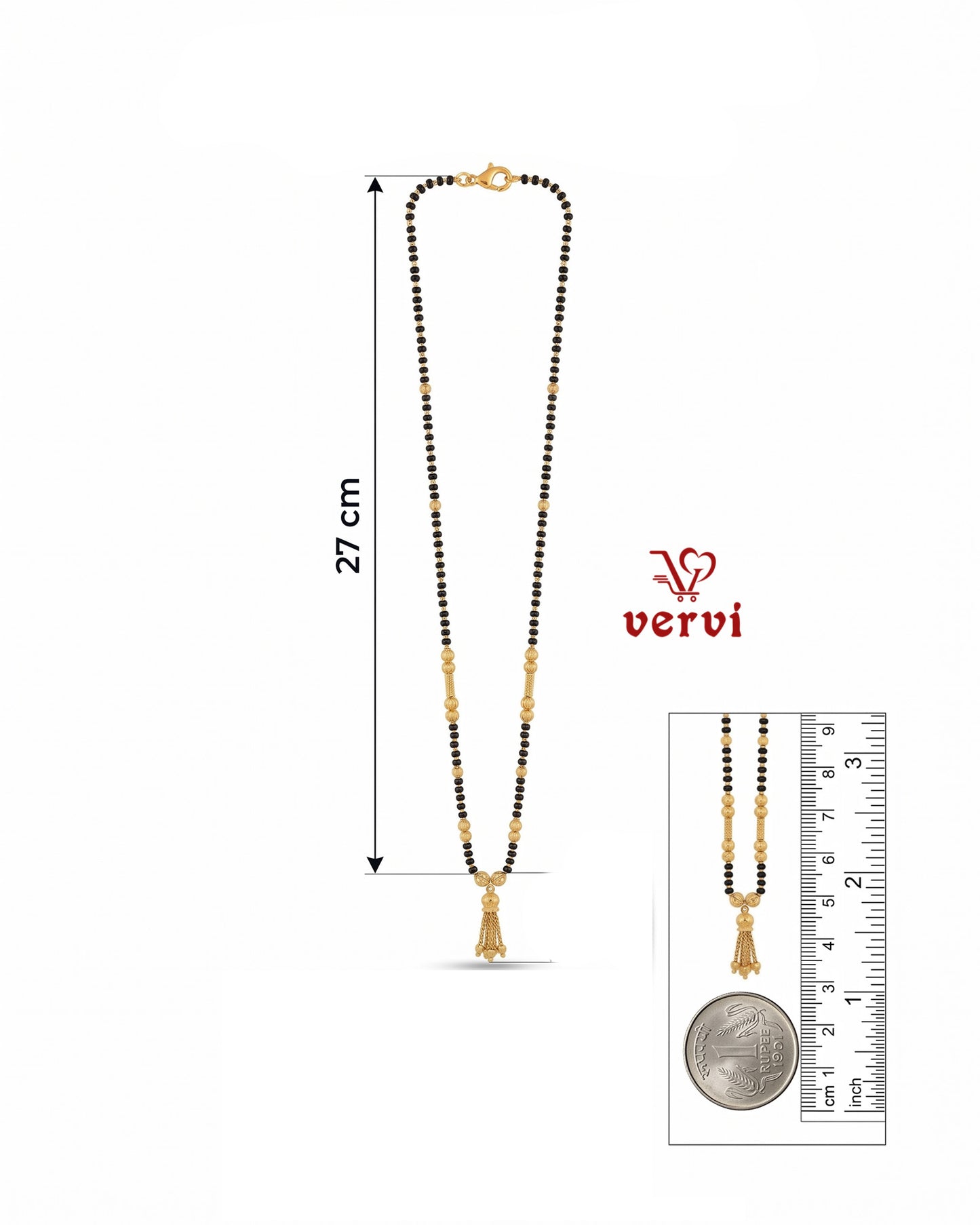 Mangalsutra chain with black beads