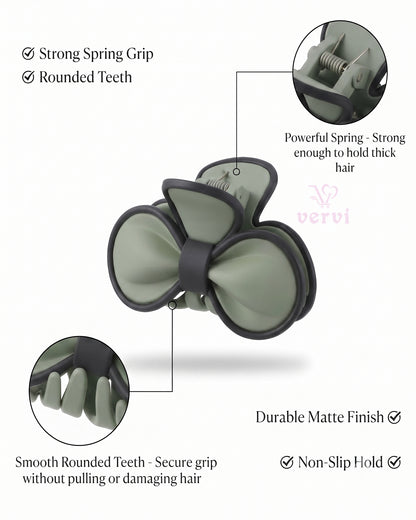 Petal Bow Hair Claw Clips Matte  Combo 1