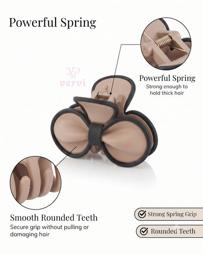 Petal Bow Hair Claw Clips Matte  Combo 2