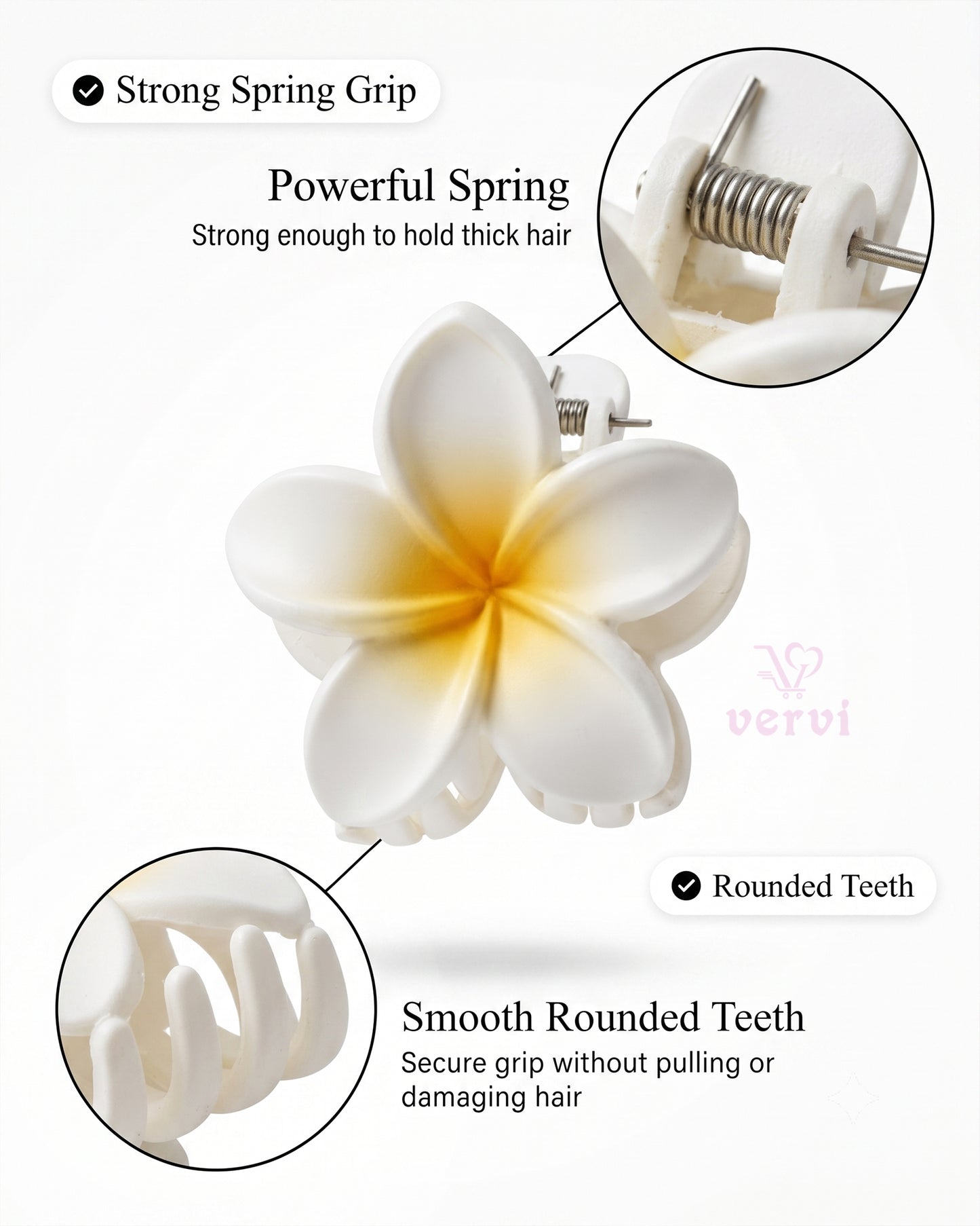White Blossom Hair Claw Clip