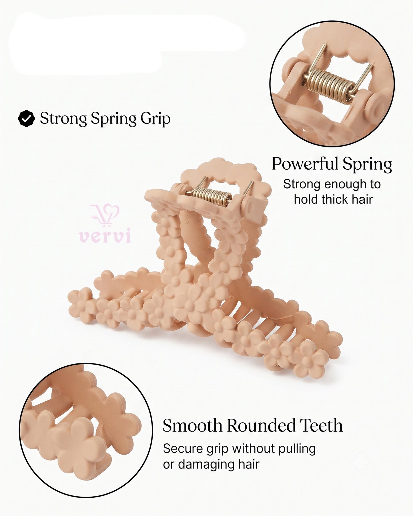 Multi Floral Hair Claw Clips Matte Combo 3