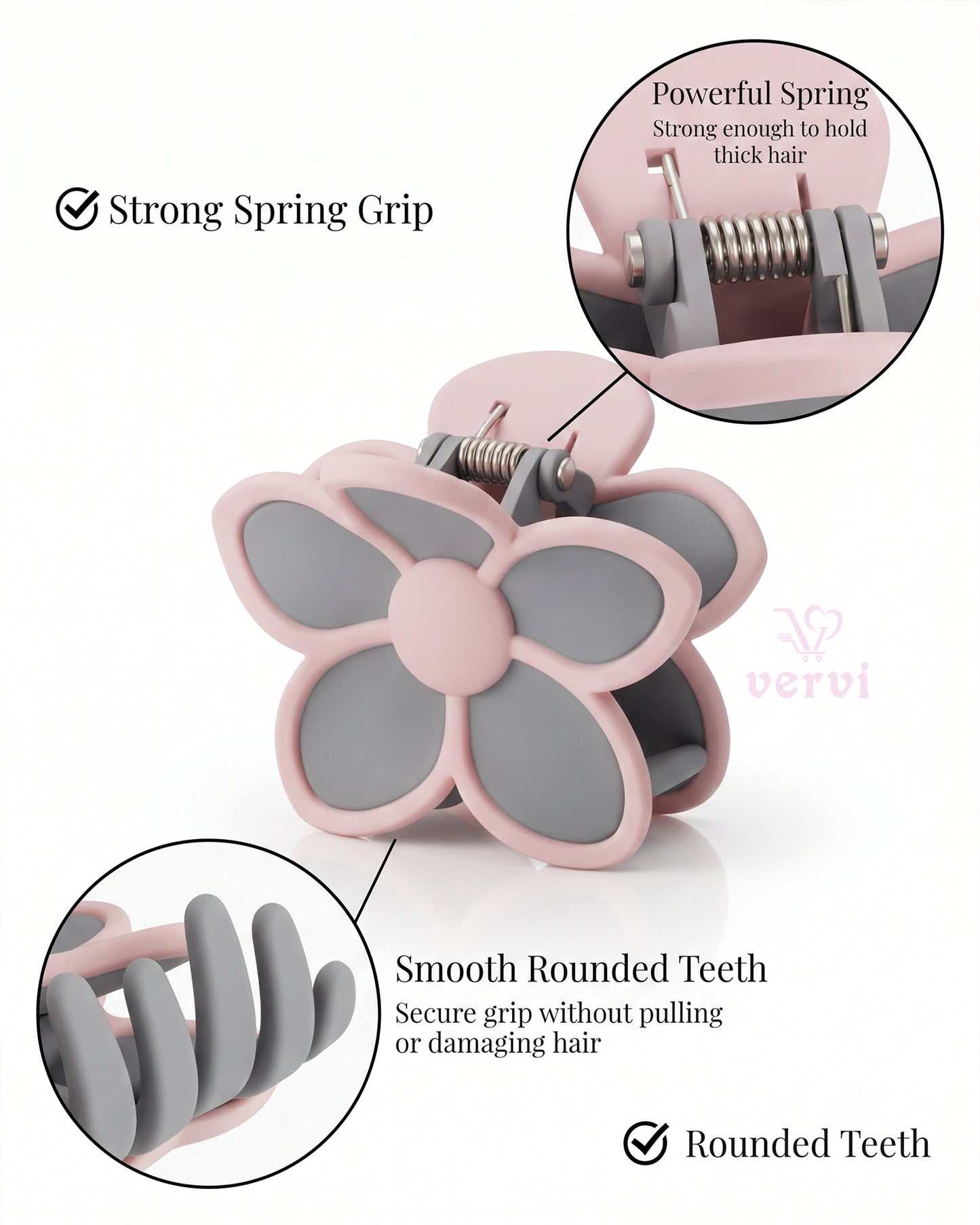 Korean Flower Hair Claw Clip Set 1 (Pack of 4)
