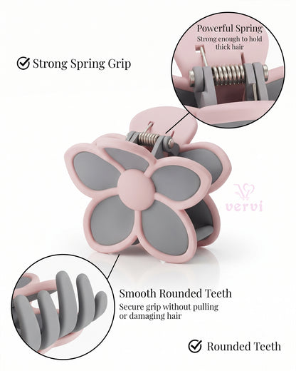 Korean Flower Hair Claw Clip Set 1 (Pack of 4)