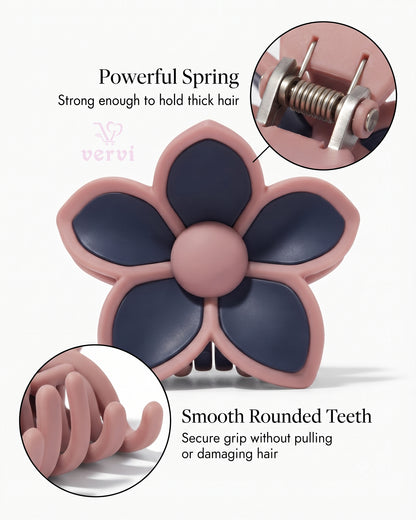 Korean Flower Hair Claw Clip Set 2 (Pack of 4)