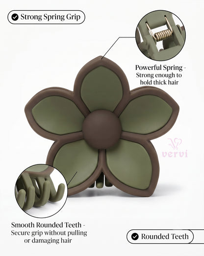 Korean Flower Hair Claw Clip Set 3 (Pack of 4)