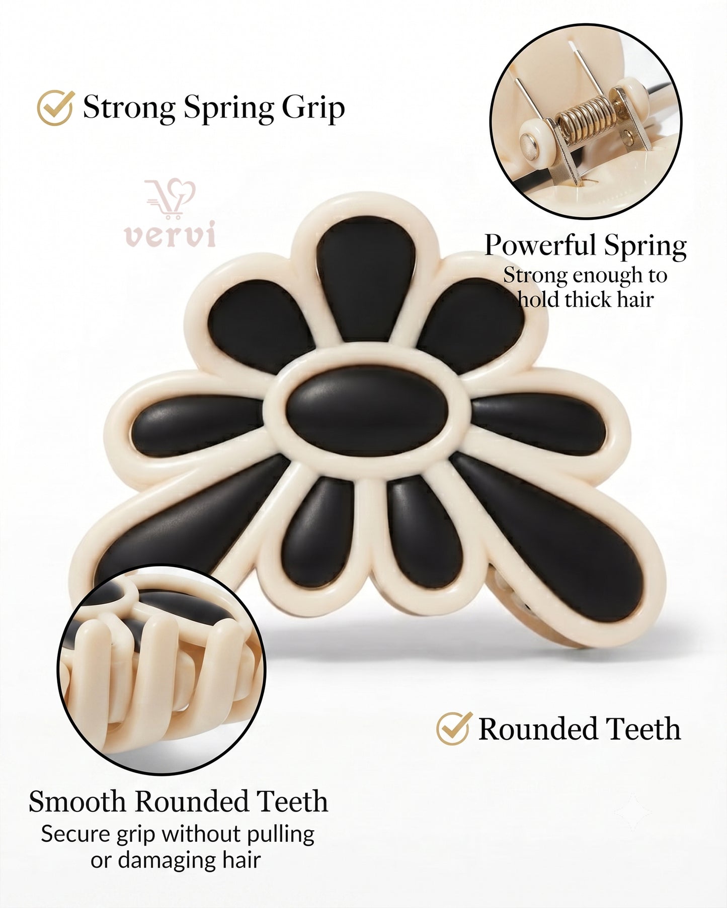 Matte Daisy Flower Hair Claw Clip Set 1 (Pack of 6)
