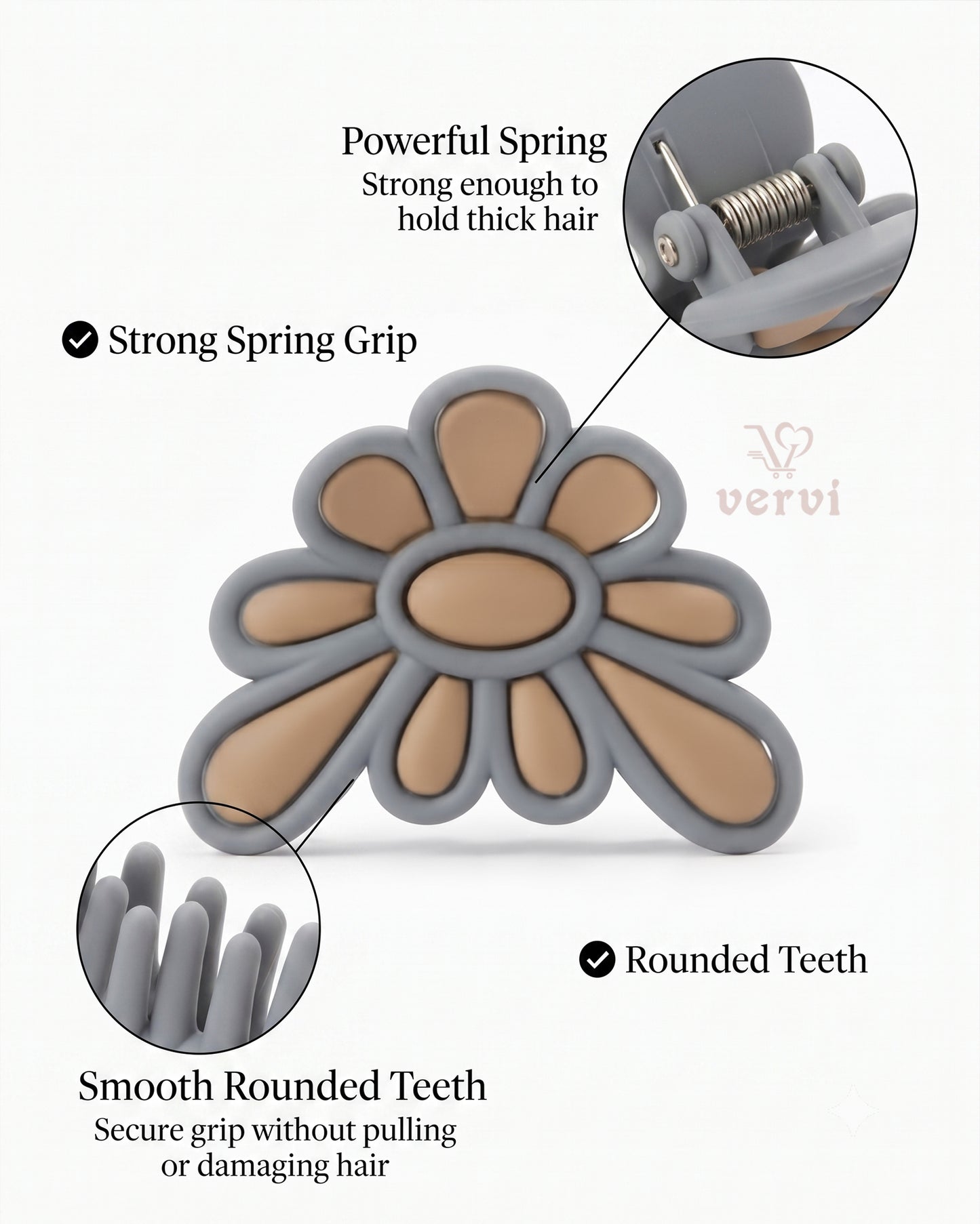 Matte Daisy Flower Hair Claw Clip Set 2 (Pack of 6)