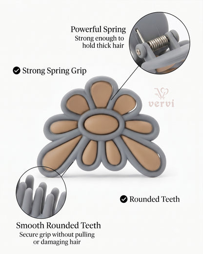 Matte Daisy Flower Hair Claw Clip Set 2 (Pack of 6)
