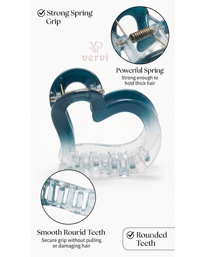 Gradient Heart Hair Claw Clip Set 2 (Pack of 3)