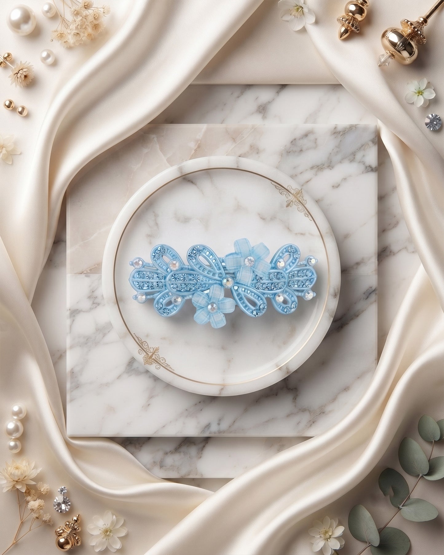 Floral Crystal Hair Clip