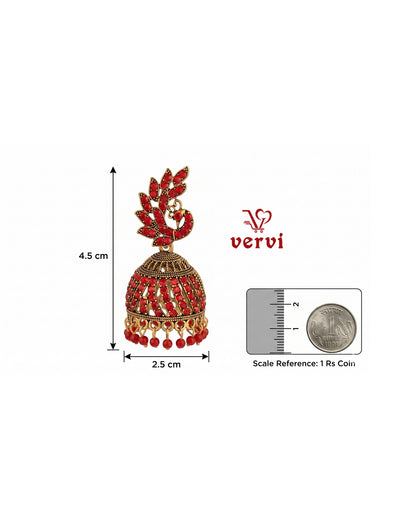 Peacock Stoned Jhumka