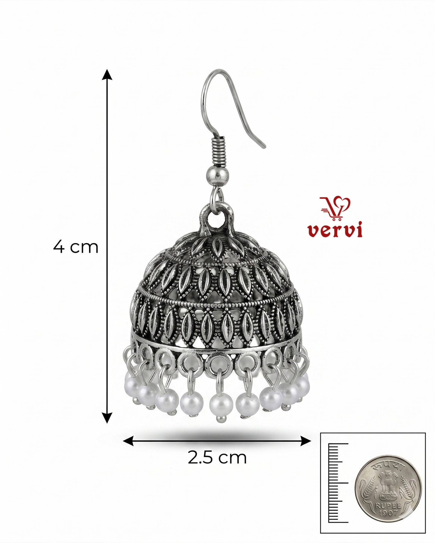 Oxidized Pearl Jhumka