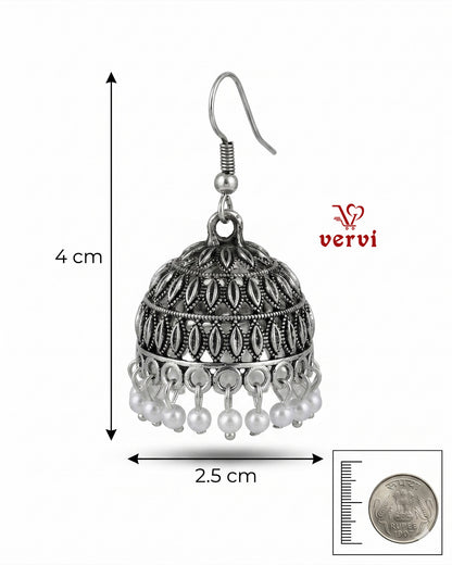 Oxidized Pearl Jhumka