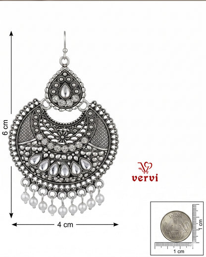 Oxidized Crescent Jhumka