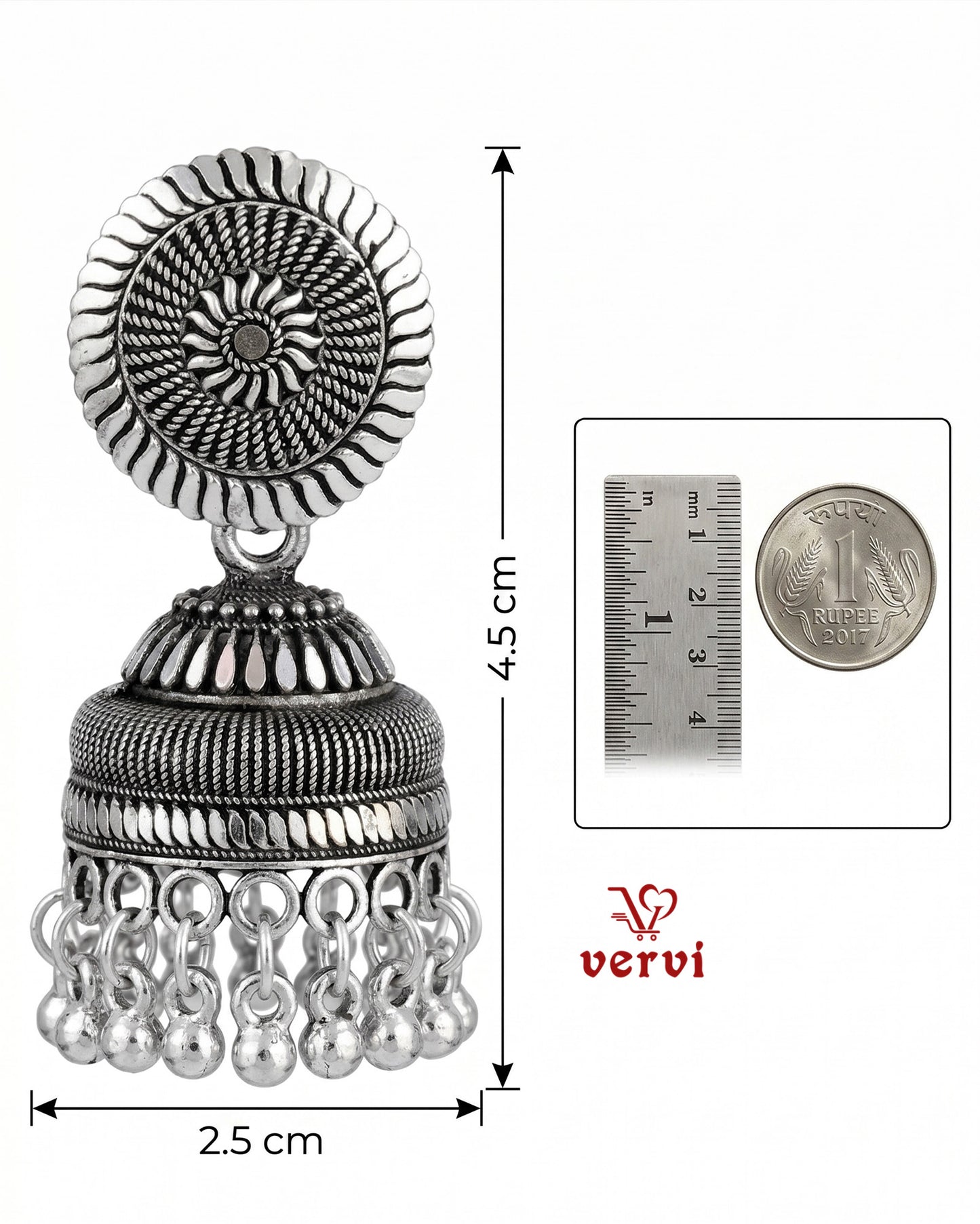 Oxidized Disc Jhumka