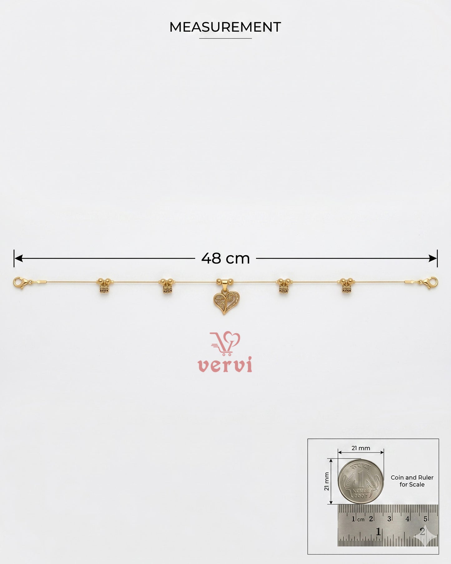 Antique Floral Heart Invisible Necklace