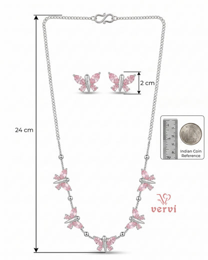 Butterfly Stone Necklace Set