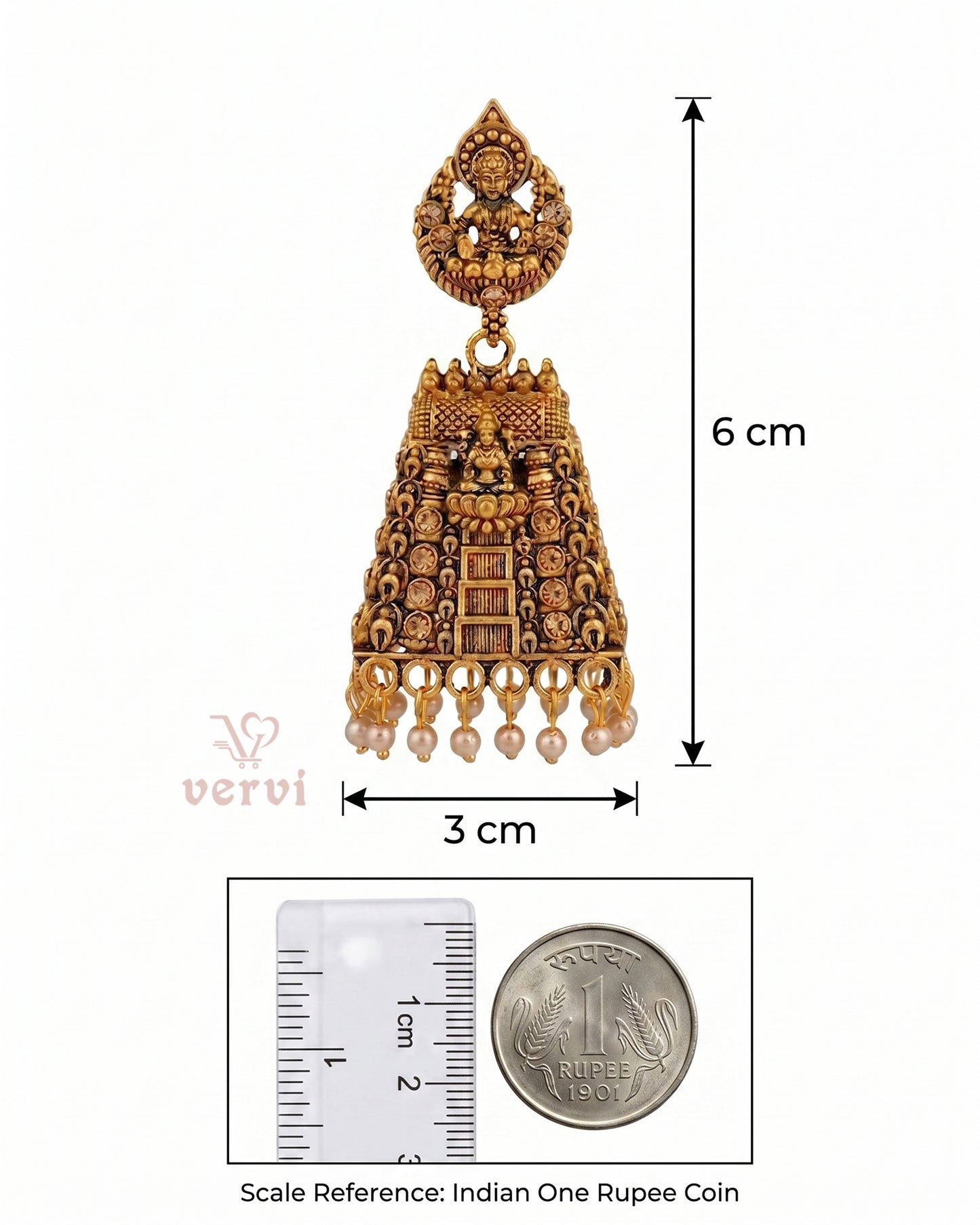 Golden Lakshmi Temple Jhumka