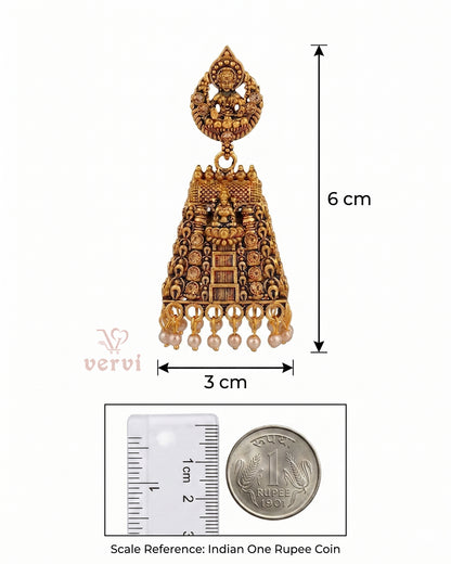 Golden Lakshmi Temple Jhumka
