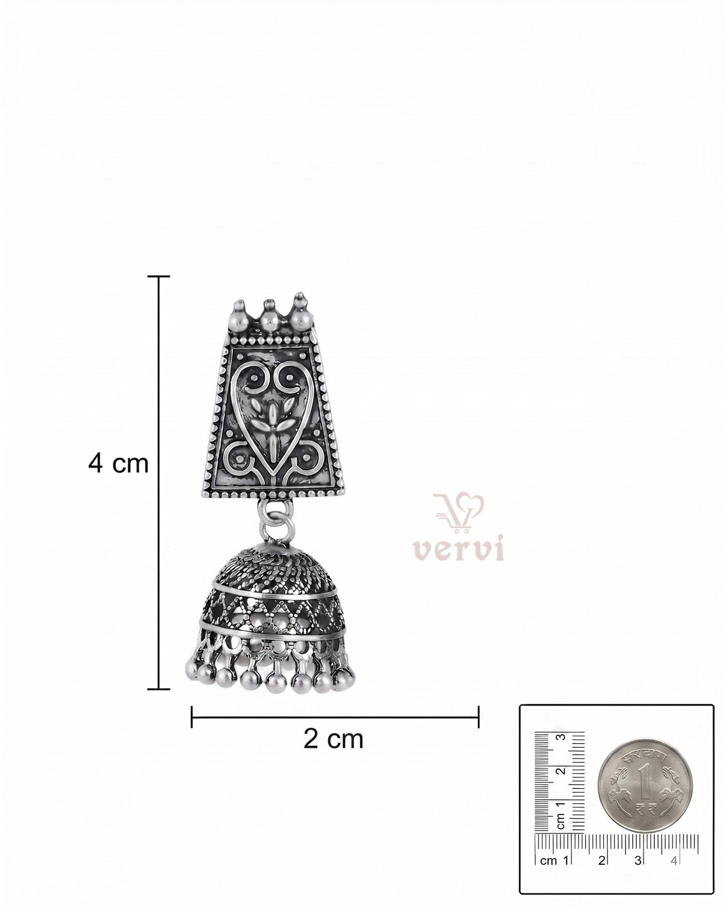 Royal Floral Oxidized Jhumkas