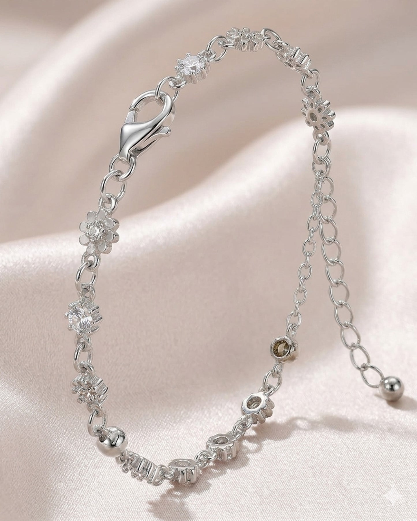 Silver Floral Bracelet