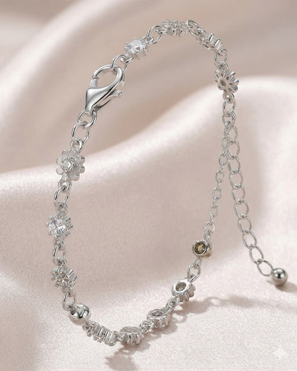 Silver Floral Bracelet
