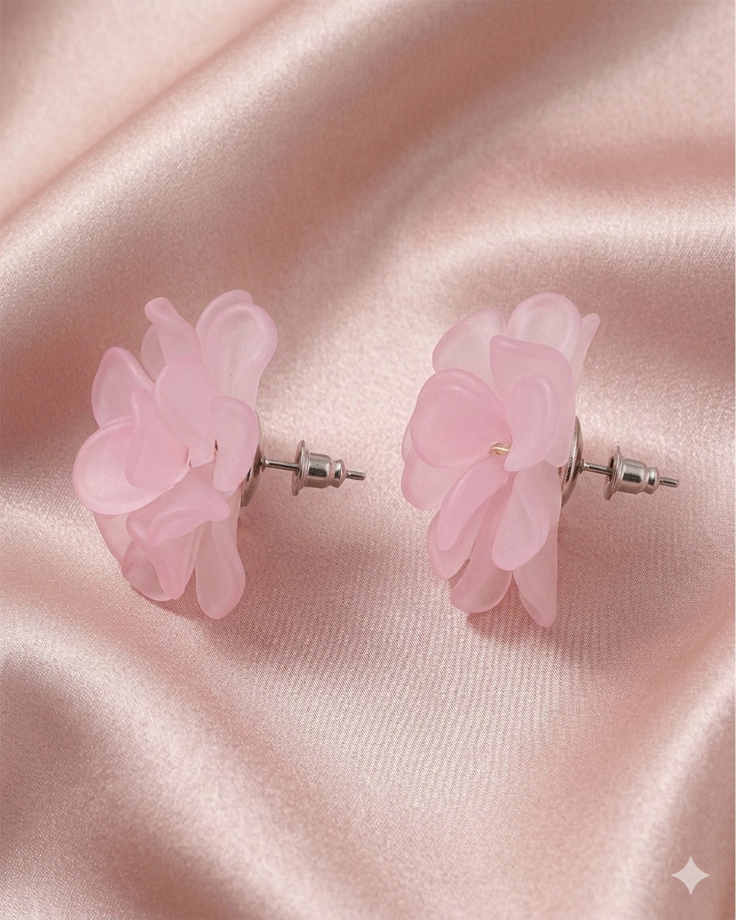 Korean Pink Floral Earring