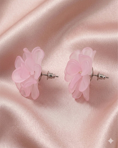Korean Pink Floral Earring