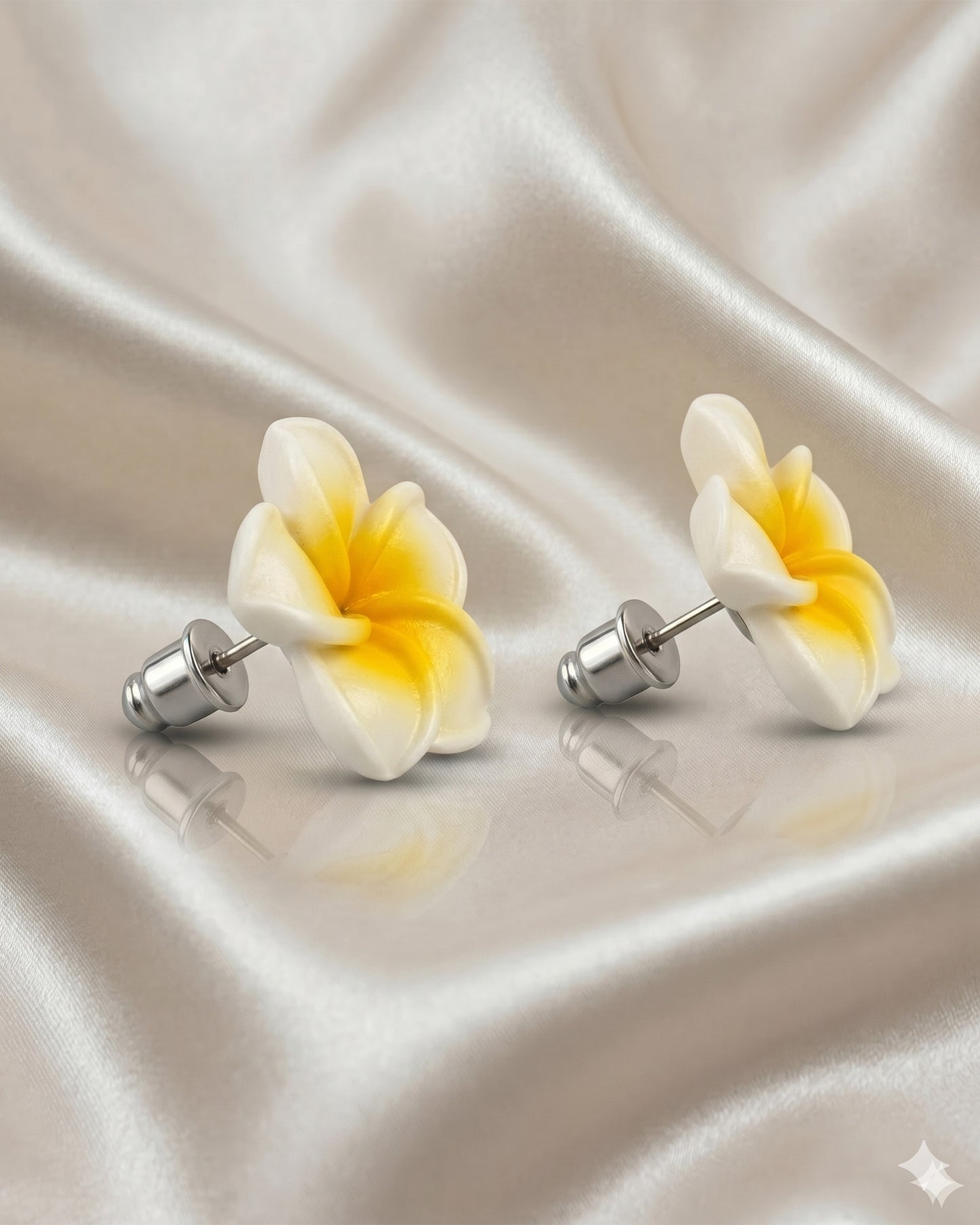 Floral Yellow white earring