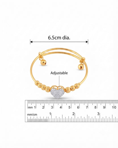 Golden heart Stone with bells Bracelet