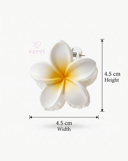White Blossom Hair Claw Clip